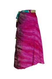 Lang slå-om Nederdel Fuchsia Green