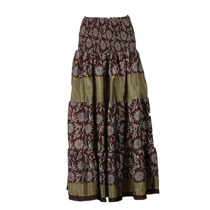 Lang Maxi Nederdel Floral Brown