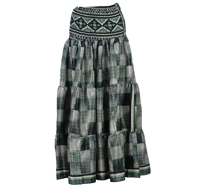 Lang Maxi Nederdel Grey n' Green - 