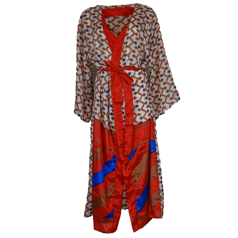 Billede af Boho Kimono Colourful Red