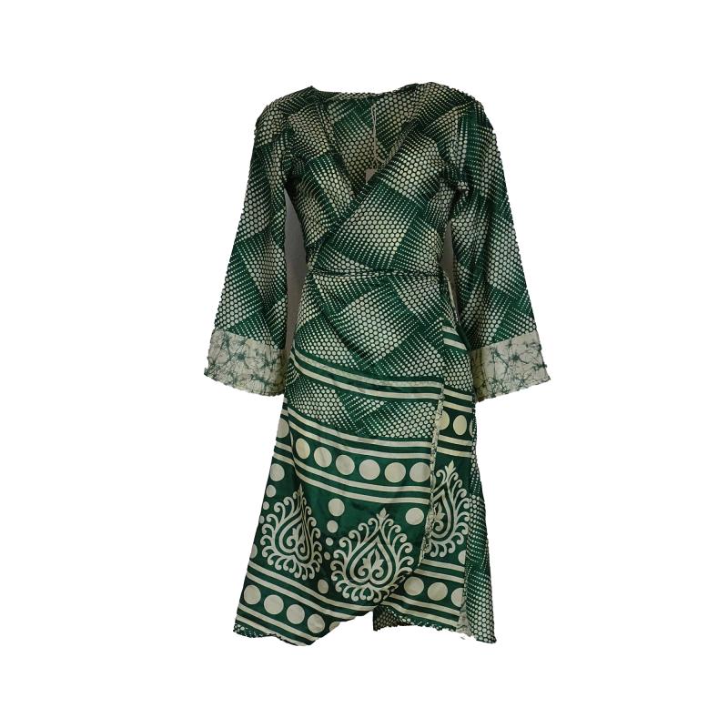 Mandara Wrap Kjole India Green - 