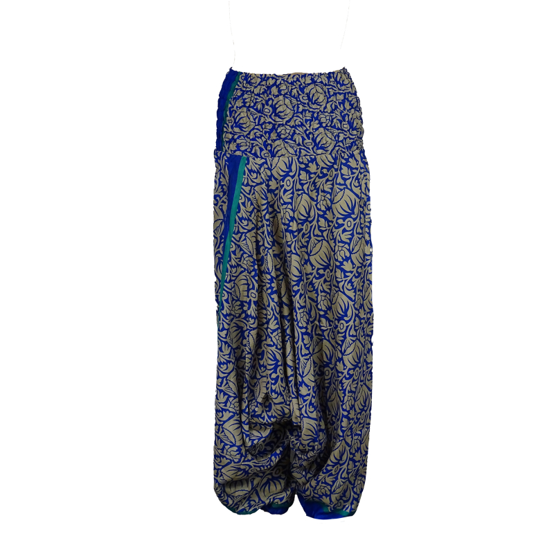 Billede af Haremsbukser Baggy Blue n´ Beige