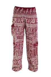 Thai Haremsbukser White on Red