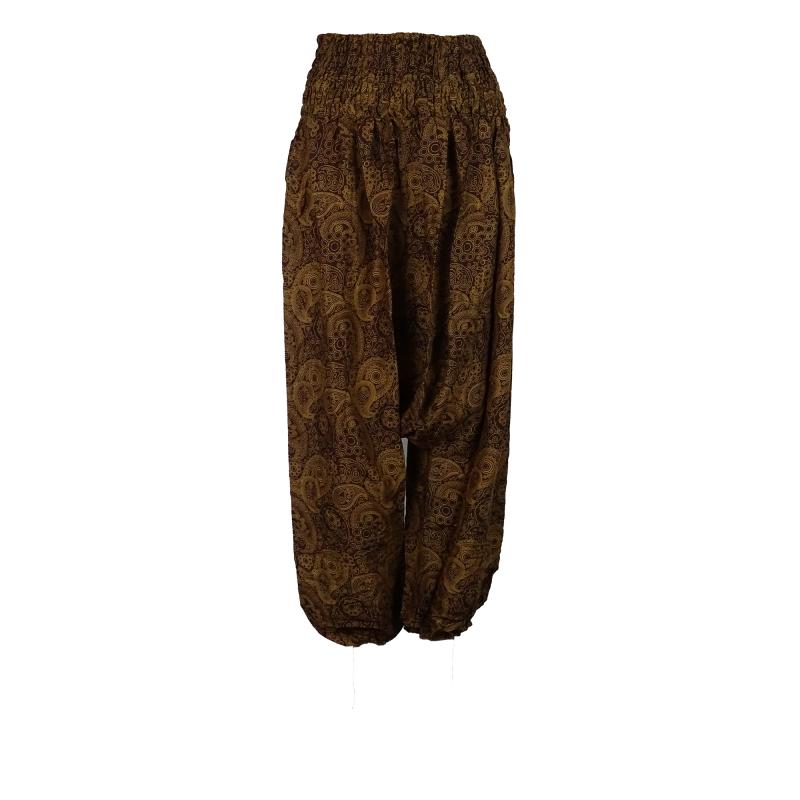Thai Baggy Haremsbukser Paisley Brown - 