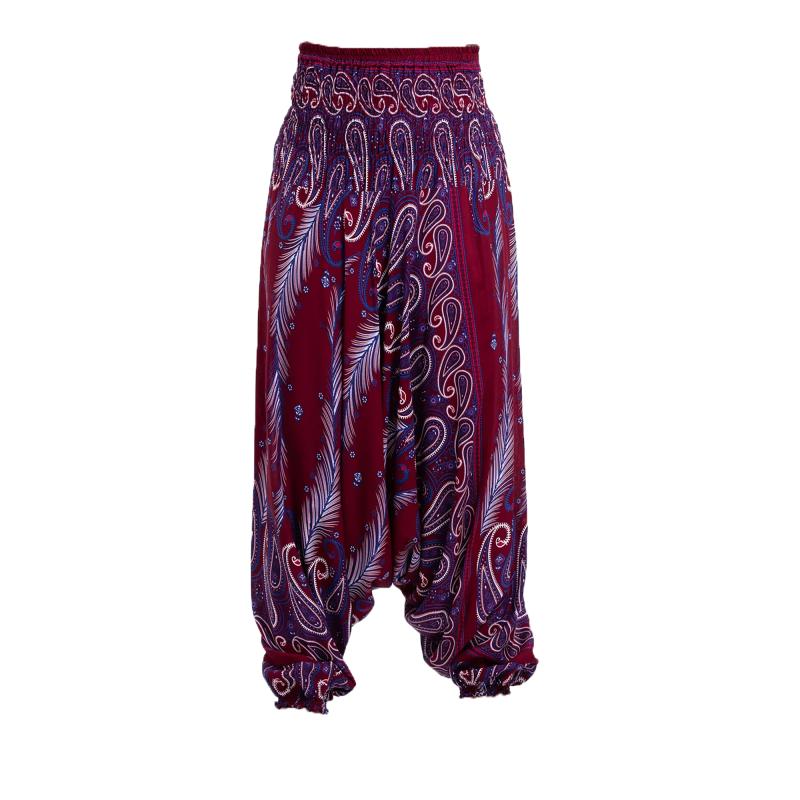 Thai Baggy Haremsbukser Feathers Red - 