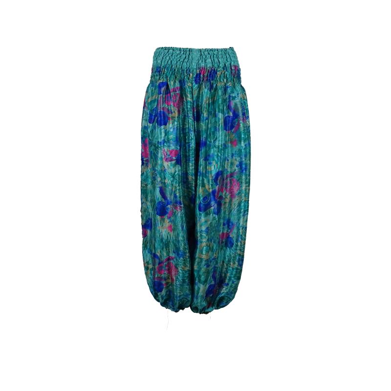 Haremsbukser Pocket Turquoise Flowers - 