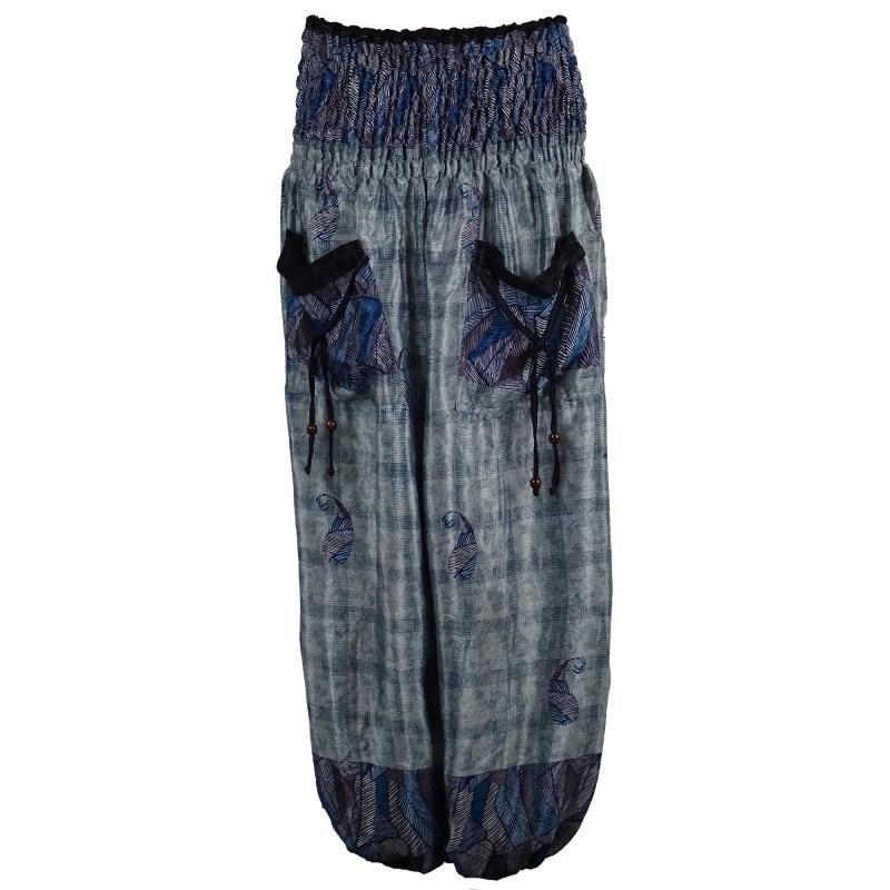 Haremsbukser Pocket Dusty Blue - 