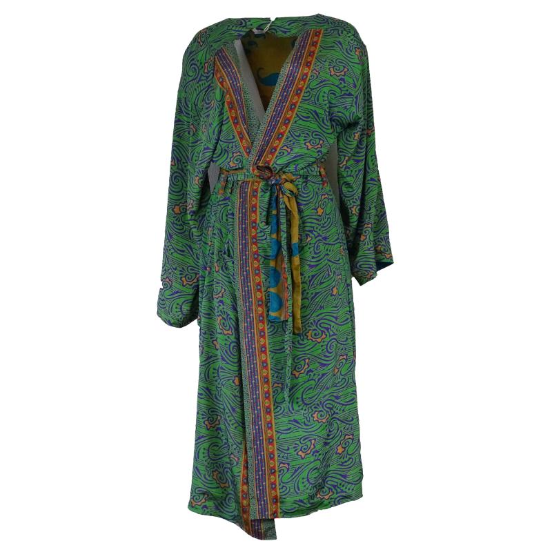 Vintage Kimono - Colourful Green - 
