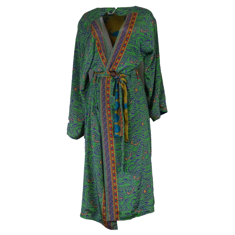 Vintage Kimono – Colourful Green