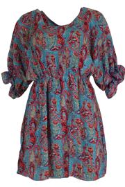 Sari Sundari Bluse Turquoise Rose