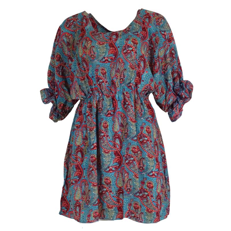 Sari Sundari Bluse Turquoise Rose - 