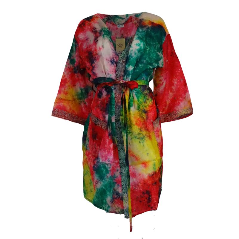 Kimono Crepe Silk Tie Dye Multi - 