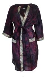Kimono Crepe Silk Tie Dye Wine