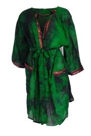 Kimono Crepe Silk Tie Dye Green 