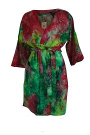 Kimono Crepe Silk Tie Dye Rust n' Green