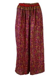 Boho Bukser med Vidde Fuchsia Flowers