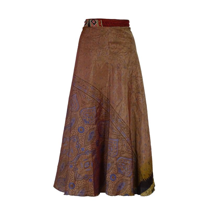 Lang slå-om Nederdel Earthy Red - 