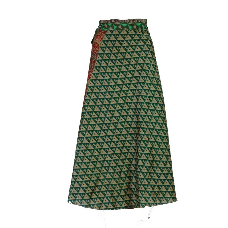 Lang slå-om Nederdel Pale Green - 