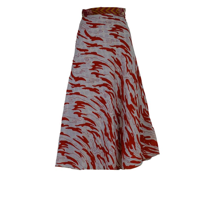 Lang slå-om Nederdel Shades of Red - 