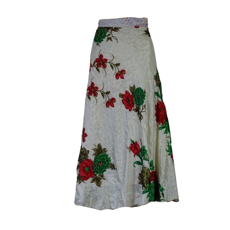 Lang slå-om Nederdel Floral White