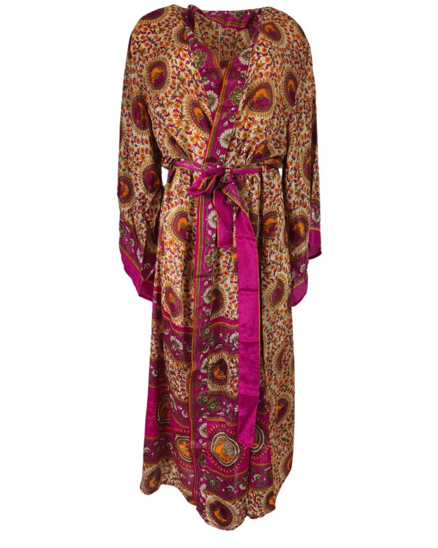 Boho Kimono Fuchsia Orange - 
