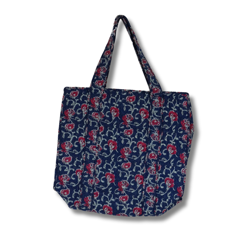 Shopper Taske Blå Rosa