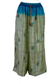 Boho Bukser med Vidde Turquoise Beige