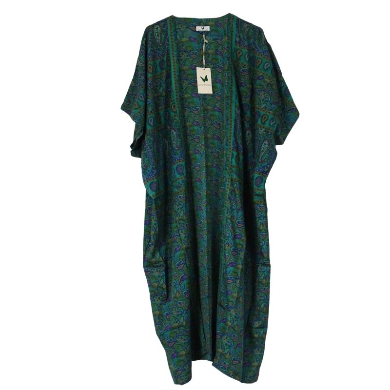 Chaya Kimono Throw Paisley Green - 