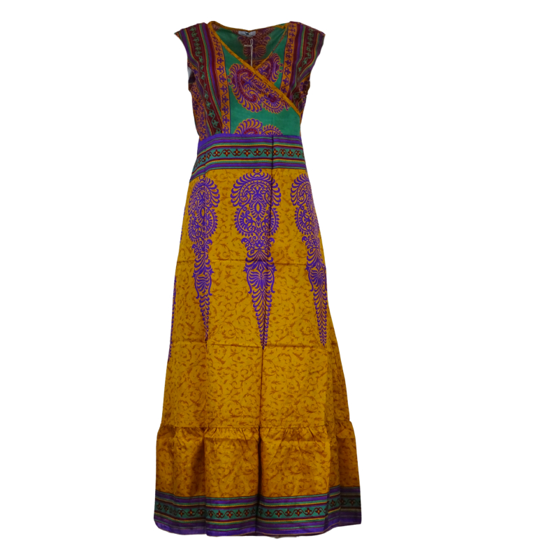 Audrey Wrap Kjole Orange n´ Purple