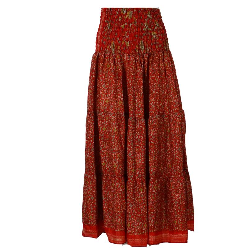 Lang Maxi Nederdel India Red - 
