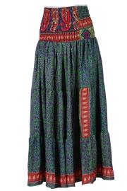 Maxi Nederdel Green Purple Rose