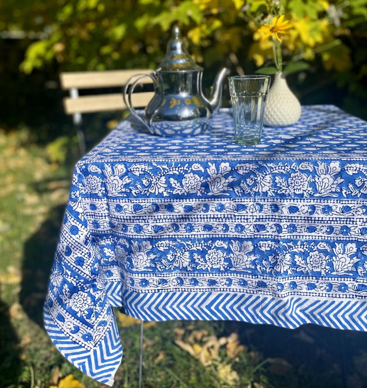 Blockprint Indisk Dug Blå - 