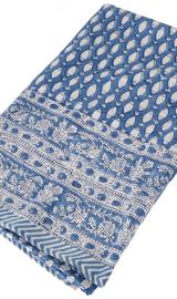 Blockprint Indisk Dug Blå