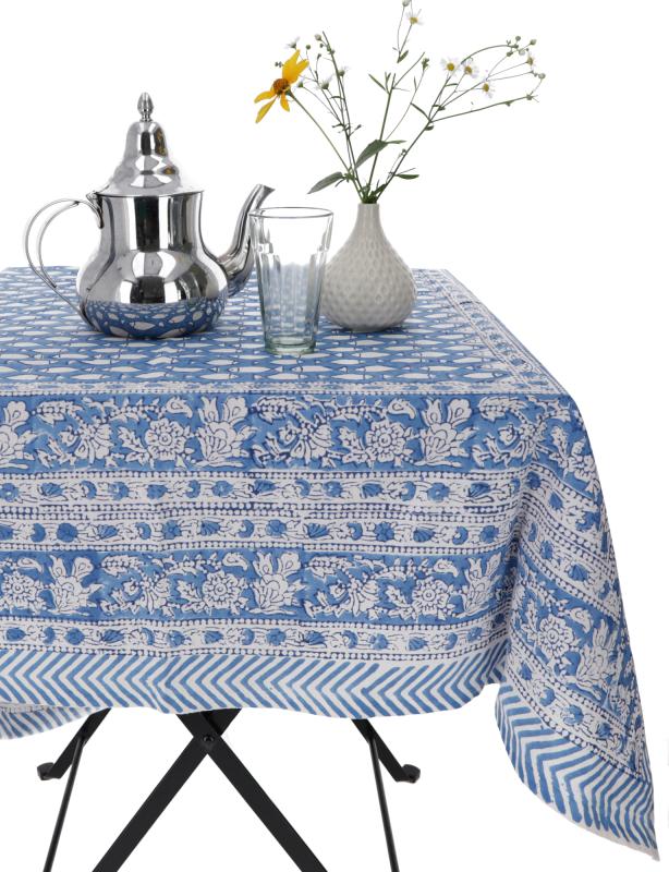 Blockprint Indisk Dug Blå - 