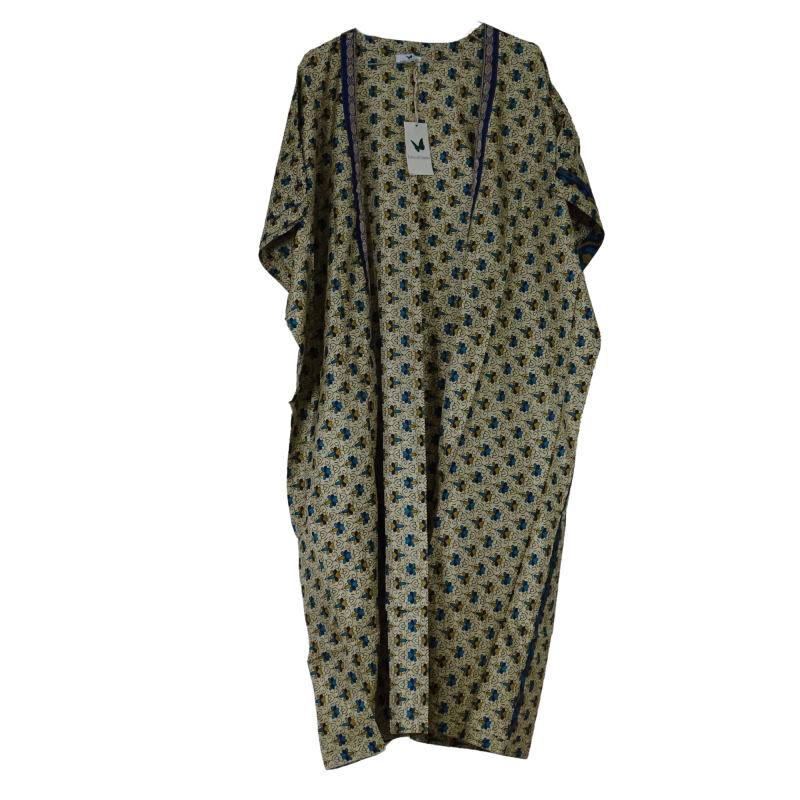 Chaya Kimono Throw Beige n´ Blue