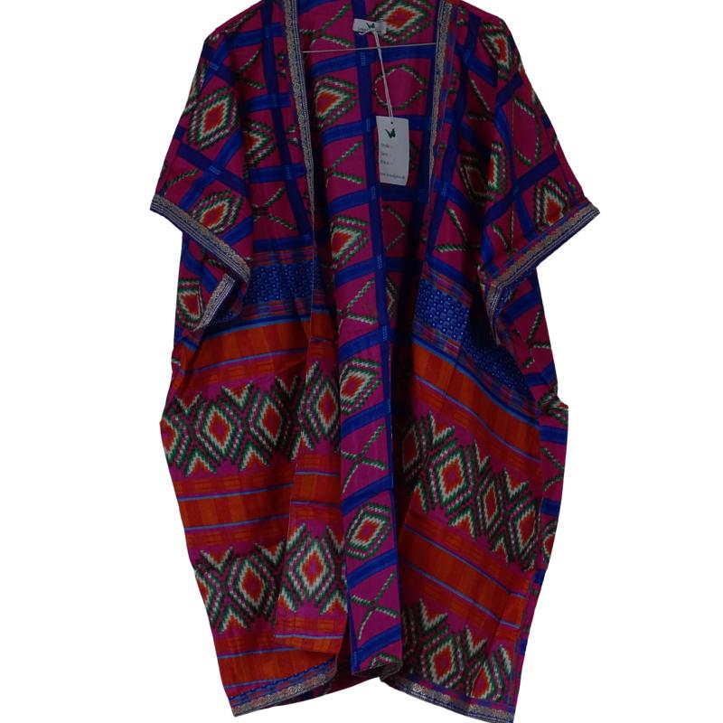 Indali Kort Kimono Colourful Pink - 