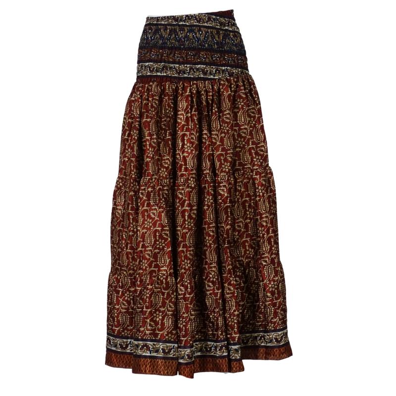 Lang Maxi Nederdel Burgundy Brown - 