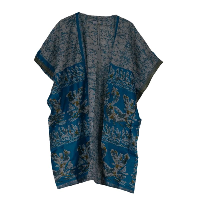 Indali Kort Kimono Turquoise Grey - 