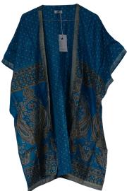 Indali Kort Kimono Turquoise Paisley