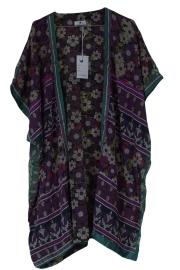 Indali Kort Kimono Purple Flowers