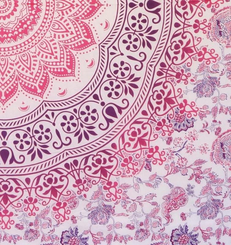 Mandala Tæppe Pink/Lilla - 