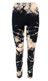 Tie Dye Leggings Black Beige