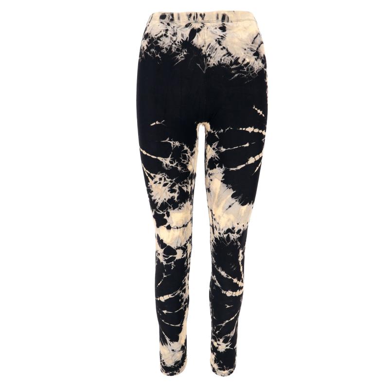 Tie Dye Leggings Black Beige - 