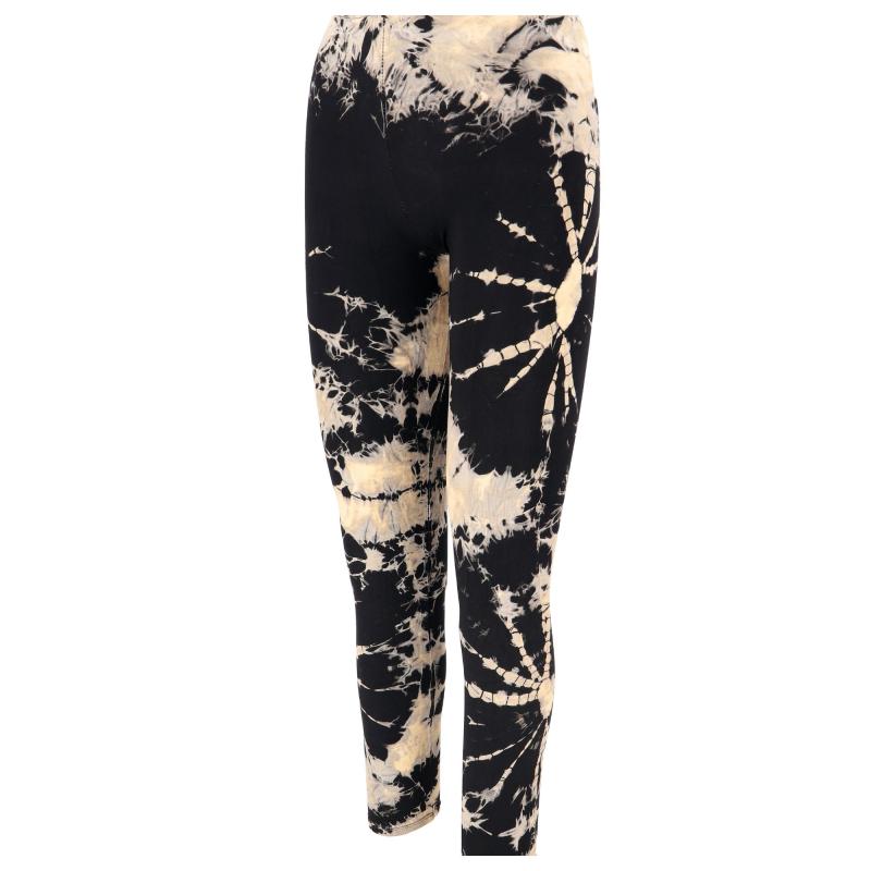 Tie Dye Leggings Black Beige - 