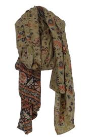 Silketørklæde Sarong Floral Beige