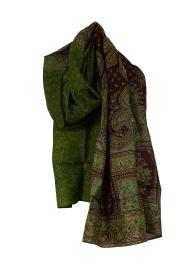 Silketørklæde Sarong Green n' Brown