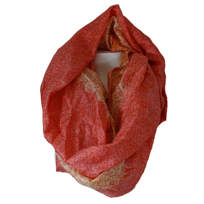 Silketørklæde Sarong Coral Rose - 