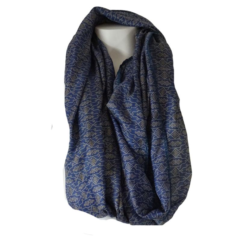 Silketørklæde Sarong Dusty Blue - 