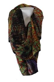 Batik Tørklæde Crepe Silke Indian Earth
