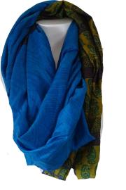 Silketørklæde Sarong India Blue